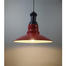 Riolight modern,rustik,vintage mutfak,oda,cafe,oteller için kırmızı 1xe27 metal sarkıt avize çap:30cm