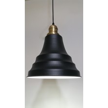 Riolight retro,vintage,rustik mutfak,oda,cafe,oteller için siyah 1xe27 metal sarkıt avize çap:23cm