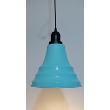 Riolight vintage,retro,modern mutfak,oda,otel,cafeler için turkuaz 1xe27 metal sarkıt avize çap:23cm