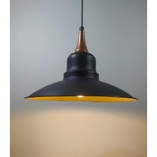 Riolight retro,modern,vintage mutfak,oda,otel,cafeler için siyah metal sarkıt avize çap:30cm