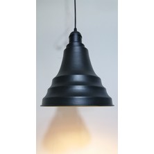 Riolight retro,vintage mutfak,oda,cafe,oteller için siyah 1xe27 metal sarkıt avize çap:23cm