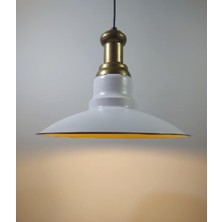 Riolight retro,modern,vintage mutfak,oda,otel,cafeler için beyaz metal sarkıt avize çap:30cm