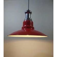 Riolight modern,rustik,vintage mutfak,oda,cafe,oteller için kırmızı 1xe27 metal sarkıt avize çap:30cm