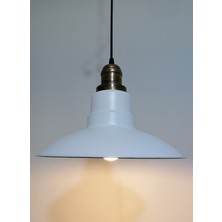 Riolight retro,vintage otel,cafe,oda,mutfak için beyaz 1xe27 metal sarkıt avize çap:30cm