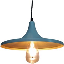 Riolight  Retro Beyaz Içi Sarı Tekli Metal Sarkıt Avize Çap: 27CM