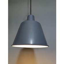 Riolight retro,vintage mutfak,oda,cafe,oteller için gri 1xe27 metal sarkıt avize