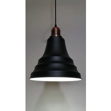 Riolight retro,vintage,rustik otel,cafe,mutfak,odalar için siyah 1xe27 metal sarkıt avize çap:23cm