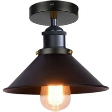 Riolight  Metal Siyah Plofonyer Sarkıt Avize Şapka ÇAPI:23CM