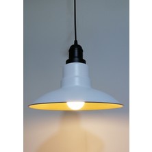 Riolıght vintage,rustik otel,cafe,mutfak,odalar için beyaz 1xe27 metal sarkıt avize çap:30cm