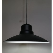 Riolight vintage,retro,rustik mutfak,oda,cafeler için 1xe27 siyah metal sarkıt avize çap:37cm