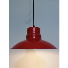 Riolight Retro mutfak,oda,cafeler için Kırmızı 1xe27 duylu Tekli Metal Sarkıt avize ÇAP:30CM