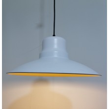 Riolight vintage,modern,retro mutfak,oda,cafe,oteller için beyaz 1xe27 metal sarkıt avize çap:37cm
