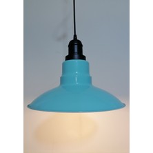 Riolight vintage,retro mutfak,oda,otel,cafeler için 1xe27 turkuaz metal sarkıt avize çap:30cm