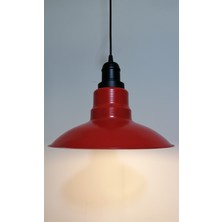 Riolight vintage,rustik,modern mutfak,oda,oteller için kırmızı 1xe27 metal sarkıt avize çap:30cm