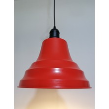 Riolight retro,vintage mutfak,oda,cafe,oteller için kırmızı 1xe27 metal sarkıt avize çap:27cm