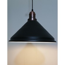 Riolight retro,vintage mutfak,oda,cafe,oteller için siyah 1xe27 metal sarkıt avize çap:33cm