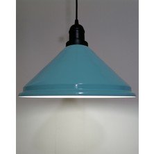 Riolight retro,vintage mutfak,oda,cafe,oteller için turkuaz 1xe27 metal sarkıt avize çap:33cm