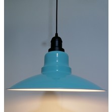 Riolight retro,vintage mutfak,oda,cafe,oteller için turkuaz 1xe27 metal sarkıt avize çap:37cm