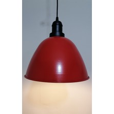 Riolight  Retro Kırmızı Içi Beyaz Tekli Metal Sarkıt Avize Çapı: 28CM
