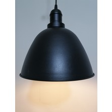 Riolight retro,vintage mutfak,oda,cafe,oteller için siyah 1xe27 metal sarkıt avize çap:28cm