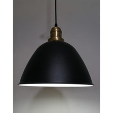 Riolight retro,vintage mutfak,oda,cafe,oteller için siyah 1xe27 metal sarkıt avize çap:28cm