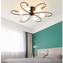 Riolight vintage,retro,rustik siyah 6XE27 metal plofonyer avize(gloplar ampuldür fiyata dahil değildir)