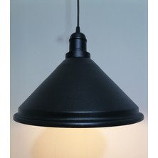 Riolight retro,vintage mutfak,oda,cafe,oteller için siyah 1xe27 metal sarkıt avize çap:33cm