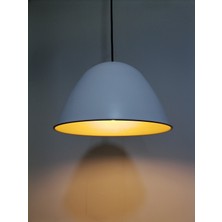 Riolight retro,vintage,modern mutfak,oda,cafe,oteller için beyaz 1xe27 metal sarkıt avize çap:28cm