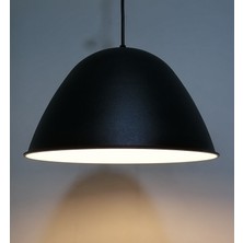 Riolight retro,vintage,modern mutfak,oda,otel,cafeler için siyah 1xe27 metal sarkıt avize çap:28cm