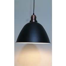 Riolight retro,vintage mutfak,oda,cafe,oteller için siyah 1xe27 metal sarkıt avize çap:28cm