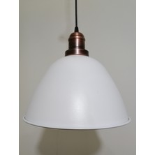Riolight retro,vintage mutfak,oda,cafe,oteller için beyaz 1xe27 metal sarkıt avize çap:28cm