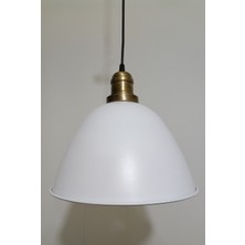 Riolight  Retro Beyaz Içi Beyaz Tekli Metal Sarkıt Çap: 28CM