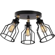 Riolight vintage,rustik,retro 3XE27 kafes mafsallı hareketli başlık plofonyer avize çap:30cm