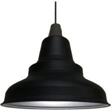 Riolight modern,rustik,vintage mutfak,oda,cafe,oteller için siyah 1xe27 metal sarkıt avize çap:28cm