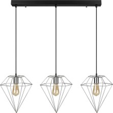 Riolight retro,rustik,vintage krom Prizma Masa Üstü Metal Sarkıt Avize Uzunluk: 60CM