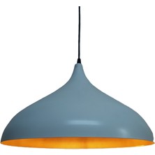 Riolight  Retro Beyaz Içi Altın Tekli Metal Sarkıt Çap: 43CM