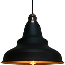 Riolight retro,modern,vintage mutfak,oda,otel,cafeler için siyah metal sarkıt avize çap:28cm
