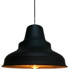 Riolight retro,modern,vintage mutfak,oda,otel,cafeler için siyah metal sarkıt avize çap:28cm