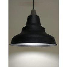 Riolight modern,rustik,vintage mutfak,oda,cafe,oteller için siyah 1xe27 metal sarkıt avize çap:28cm