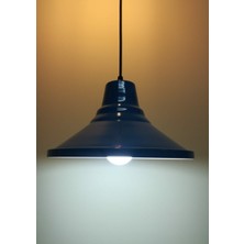 Riolight Retro,rustik,vintage 1xe27 duylu  Mavi Içi Beyaz tekli Metal Sarkıt avize