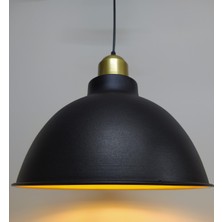 Riolight  Retro Siyah Içi Altın Gold Askılı Tekli Metal Sarkıt