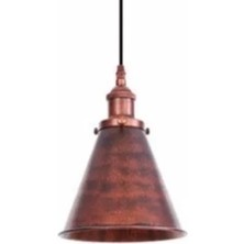 Riolight Retro,rustik,vintage 1xe27 duylu fırçalı Bakır Eskitme Tekli Metal Sarkıt avize