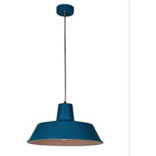 Riolight modern,rustik,vintage mutfak,oda,cafe,oteller için mavi 1xe27 metal sarkıt avize çap:34cm