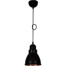 Riolight vintage,rustik,retro 1xe27 siyah tekli metal sarkıt avize