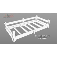 Montessori Karyola Beyaz-Antrasit 90X190 Yatak Uyumlu Oval Kesim Çocuk Yatağı TLP-305