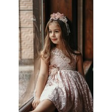 Mialora Couture Taç Aksesuarlı Dantel Elbise,kız Çocuk Abiye Albise