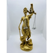 Myk Hediyelik Adaletin Simgesi Adalet Kadın Terazisi Themis Adalet Heykeli Sarı