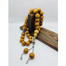 MYK Hediye ve Sanat Atölyesi Japon Kirazı Tespih Atölye Yapımı Japon Kiraz Ağaç Tespih Kazaz Metal Püsküllü 33 Lü