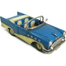 Myk Hediyelik Dekoratif Metal Araba Üstü Açık El Yapımı Mavi Büyük