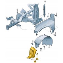 Gkl Vw Touareg Sol Ön Çamurluk Davlumbazı Küçük 2011-2018 7P6805911